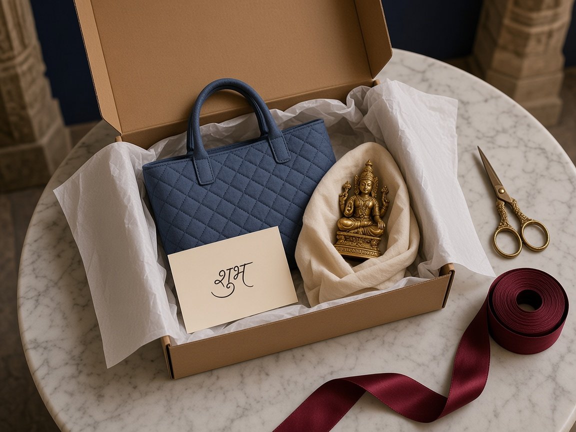 A tote and a small idol packed in tissue