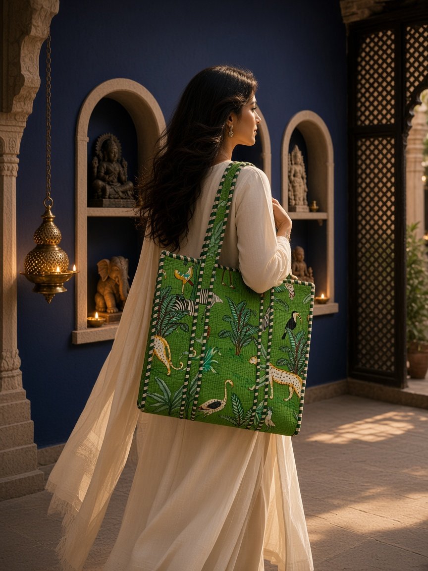 Cotton quilted handbags
