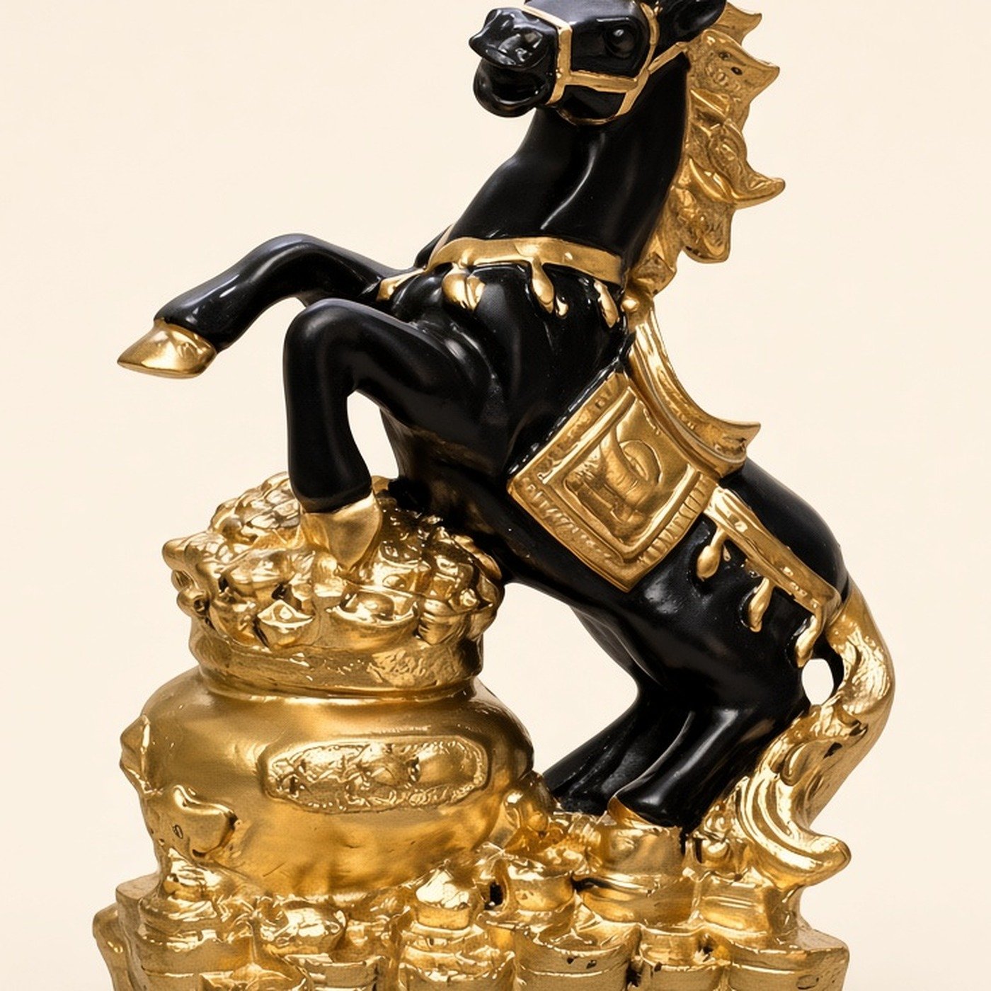 Black & Gold Horse Statue