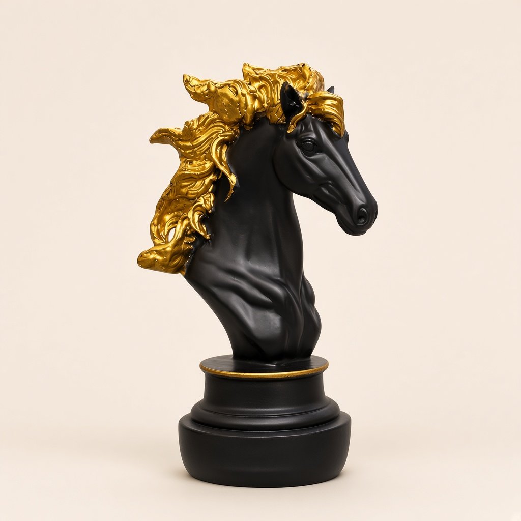 Black & Gold Horse Head
