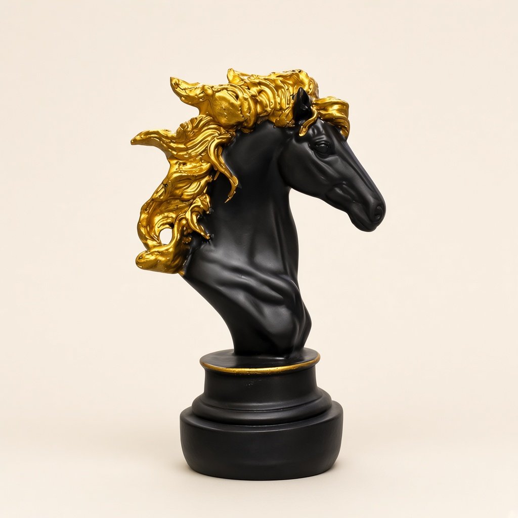 Black & Gold Horse Head
