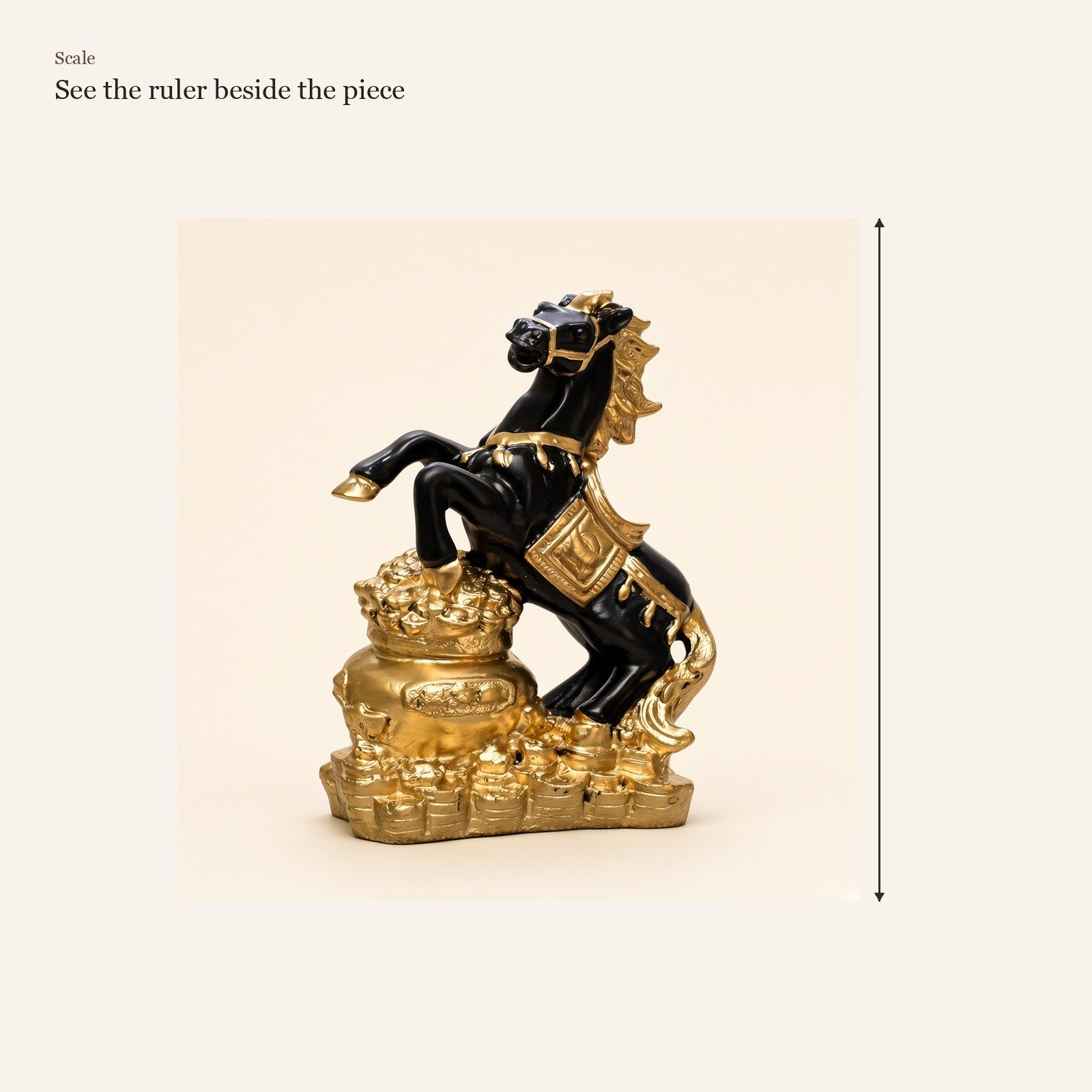 Black & Gold Horse Statue