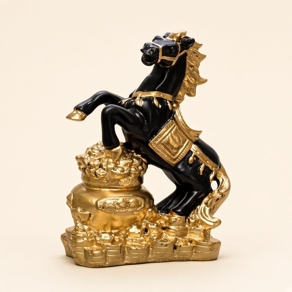 Black & Gold Horse Statue