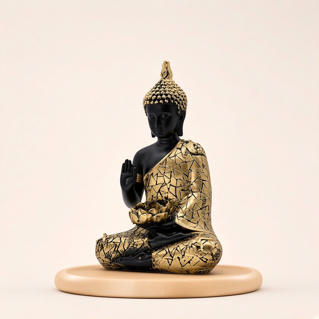 Black & Gold Mosaic Buddha