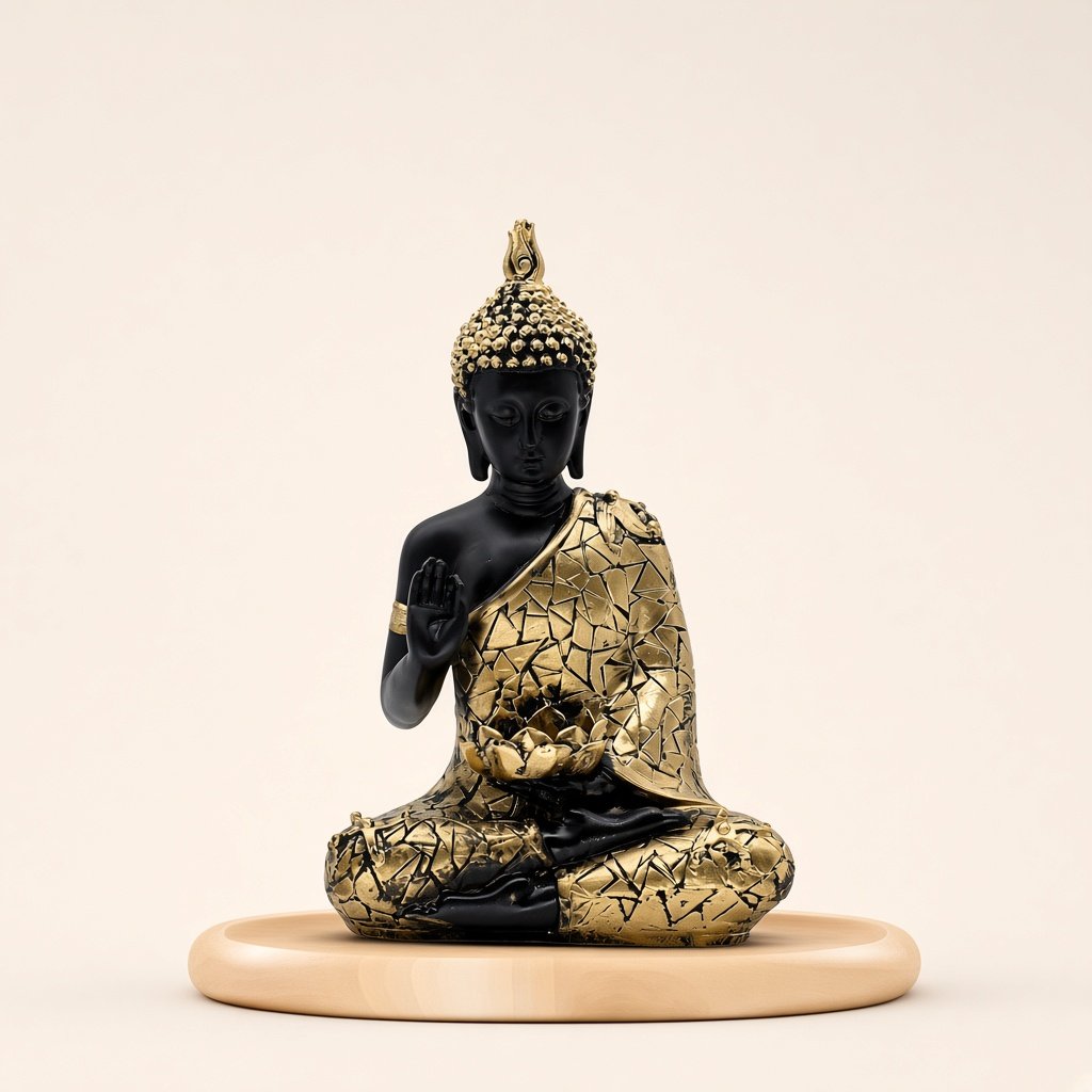 Black & Gold Mosaic Buddha