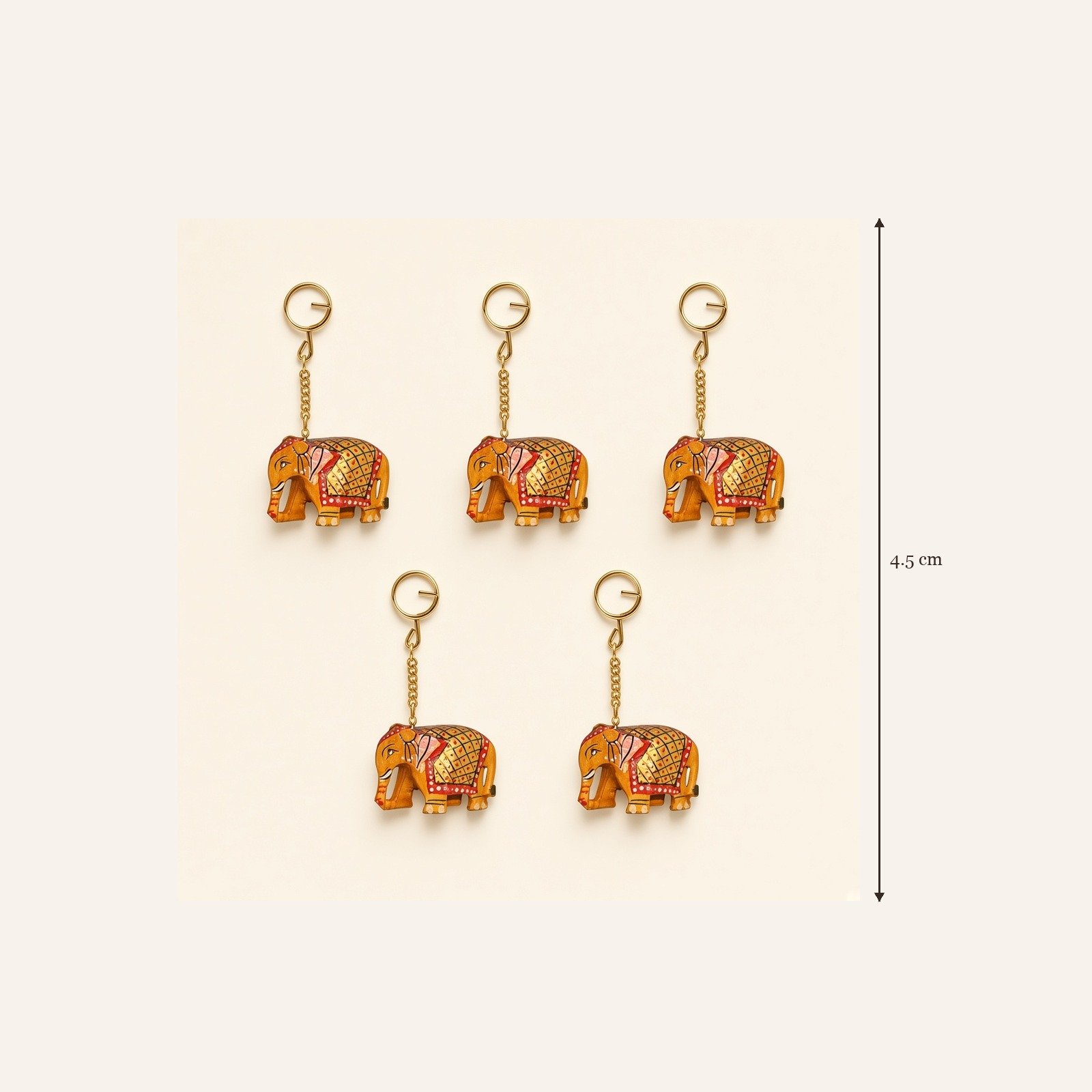 Wooden elephant keychains