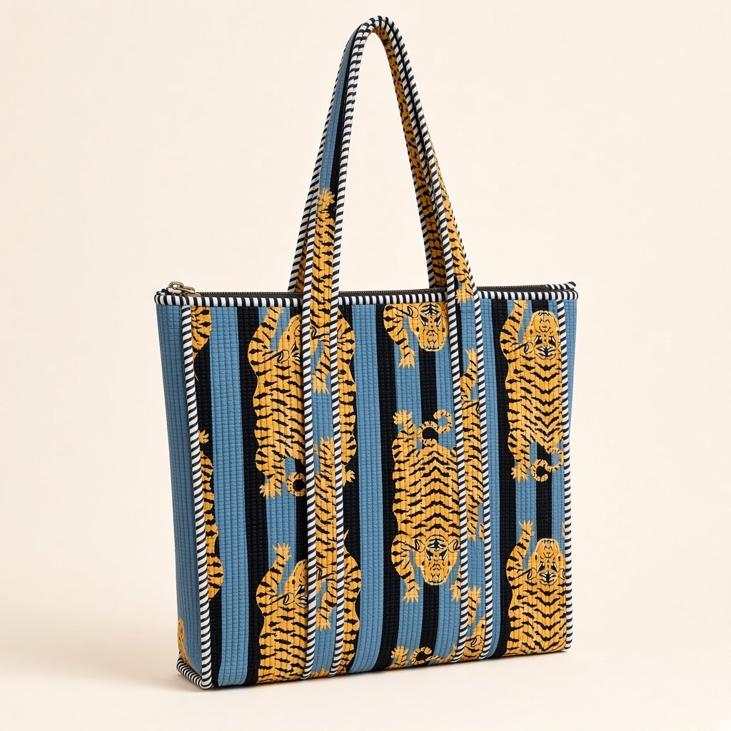 Indigo Tiger Stripe Tote