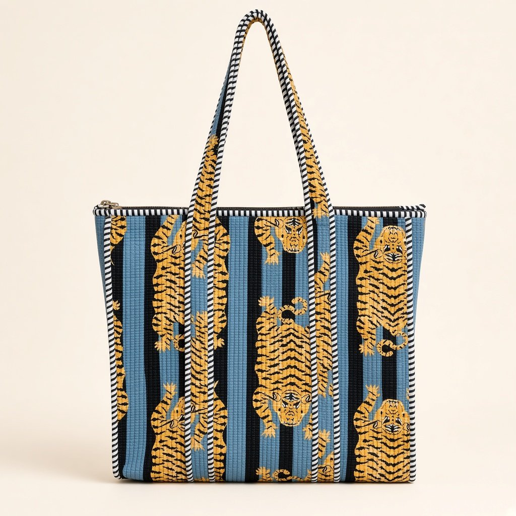 Indigo Tiger Stripe Tote