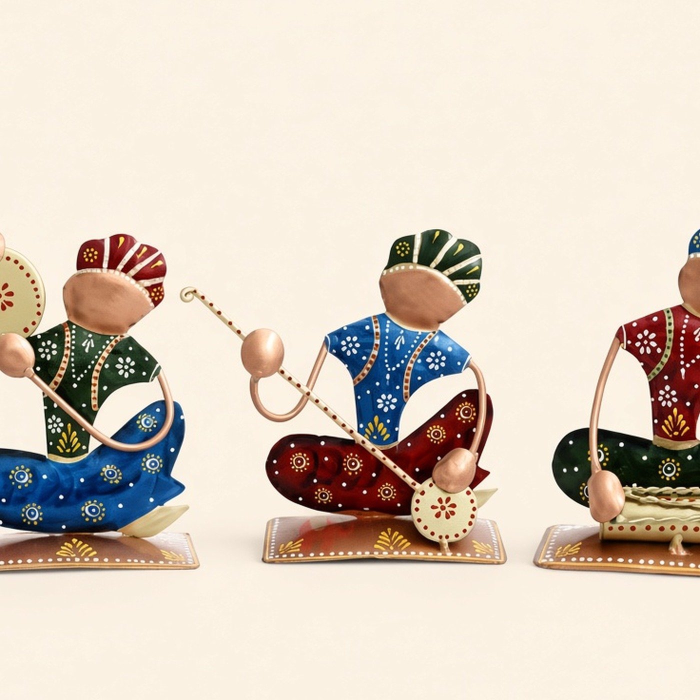 Rajasthani iron musicians, set of 3