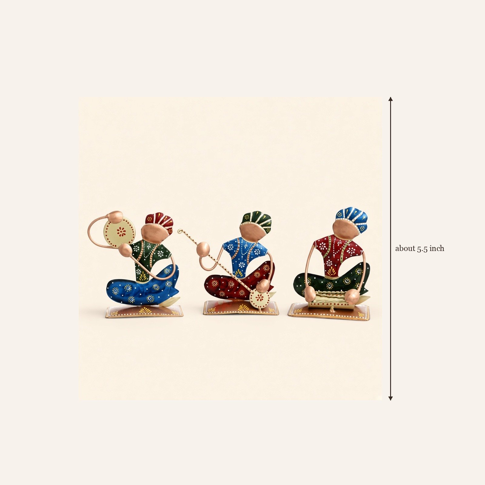 Rajasthani iron musicians, set of 3