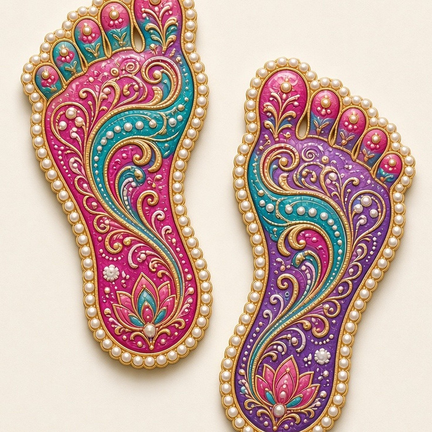 Pearl Laxmi feet, pack of 2