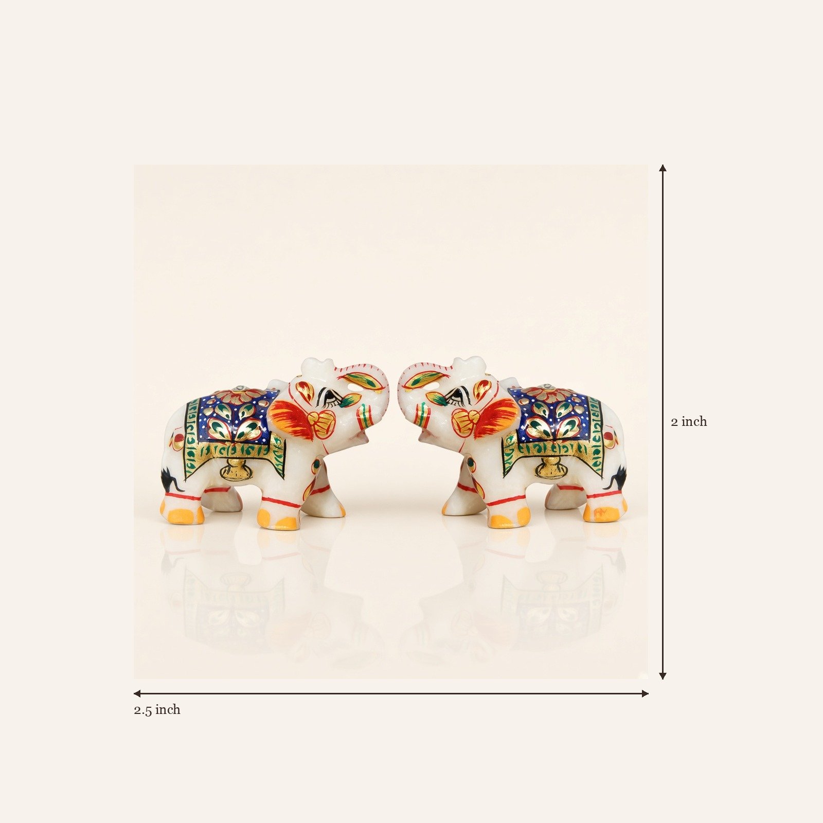 Marble elephant pair