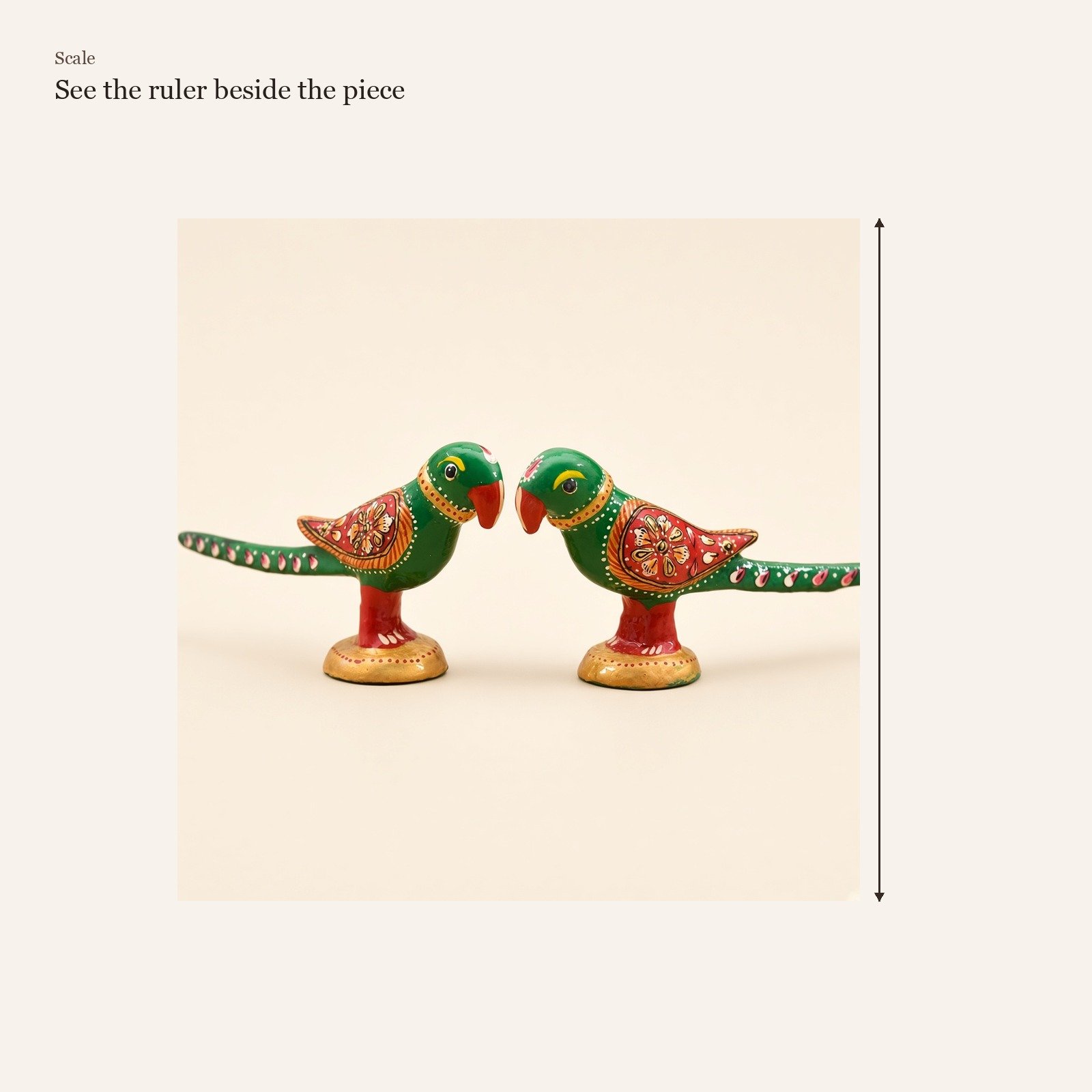 Meenakari parrots, set of 2