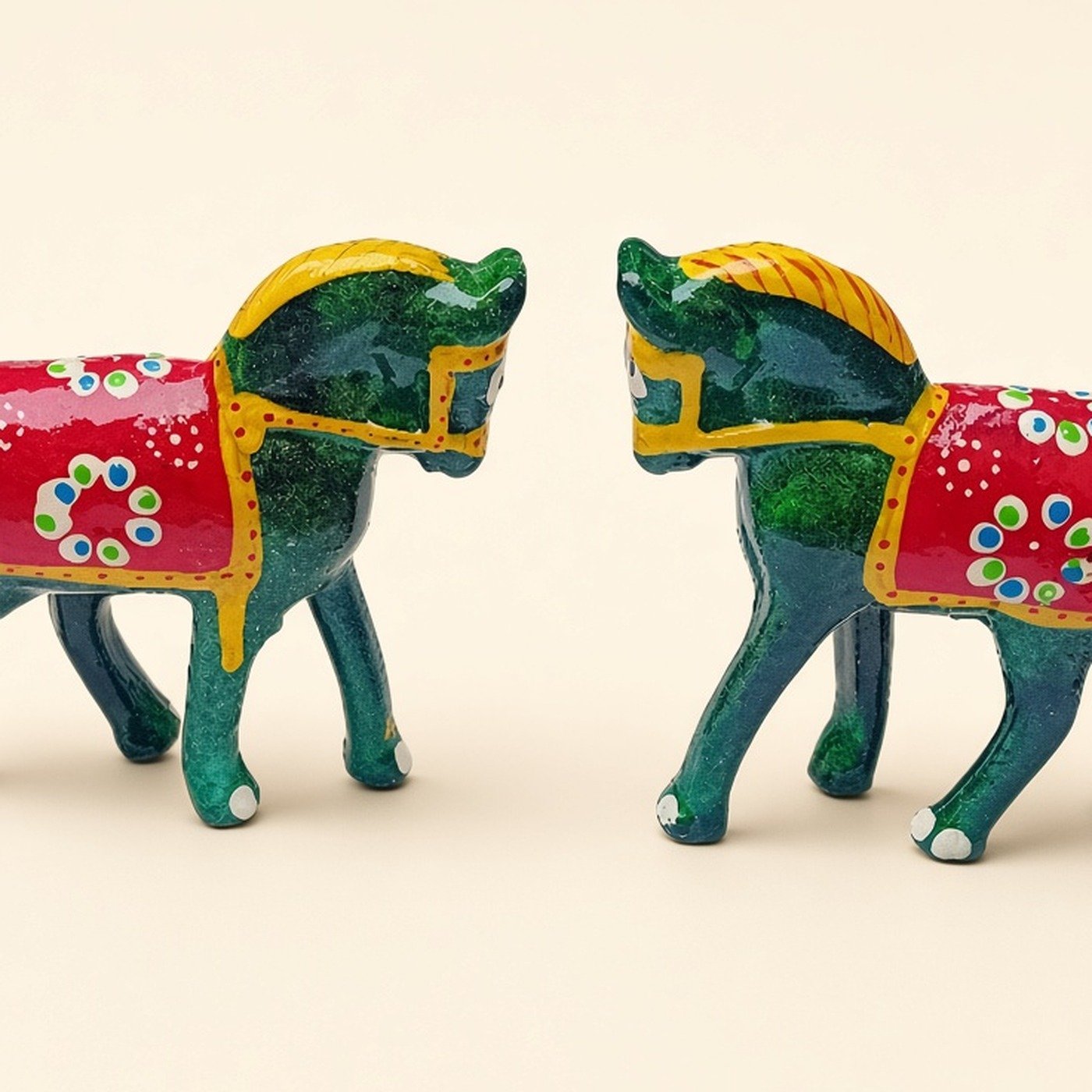 Paper mache horse, green