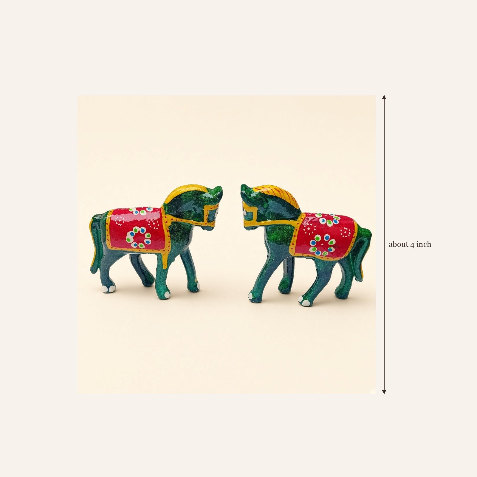 Paper mache horse, green