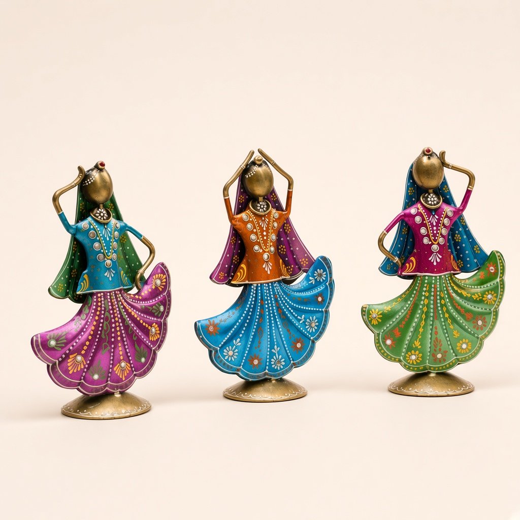 Rajasthani dancing dolls, set of 3