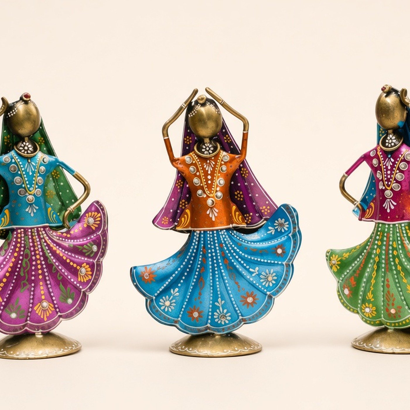 Rajasthani dancing dolls, set of 3