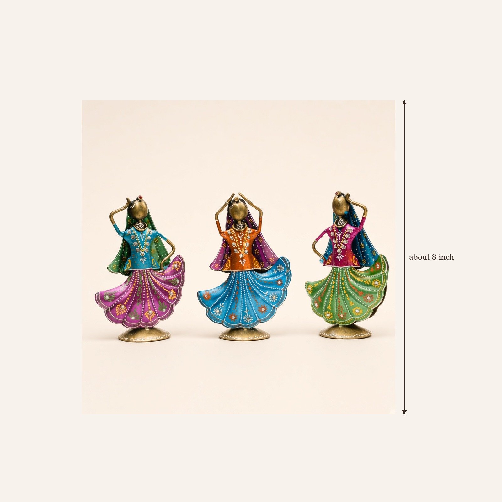 Rajasthani dancing dolls, set of 3