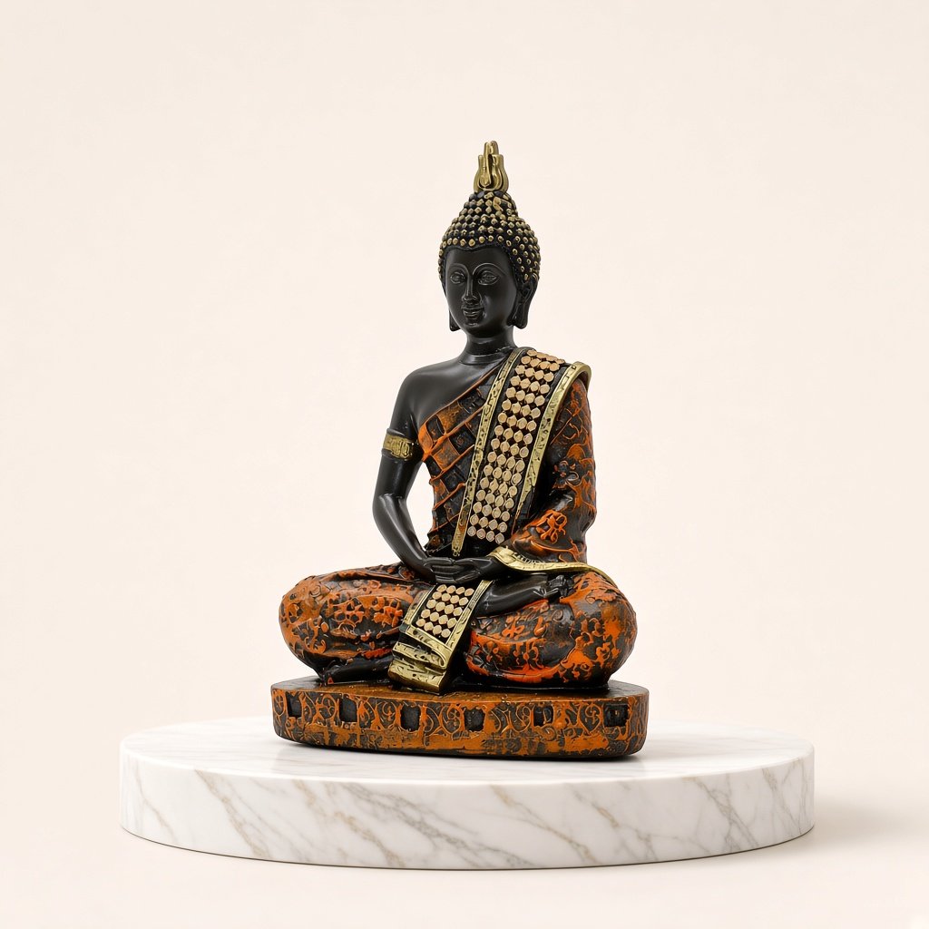 Samadhi Buddha — Black & Orange