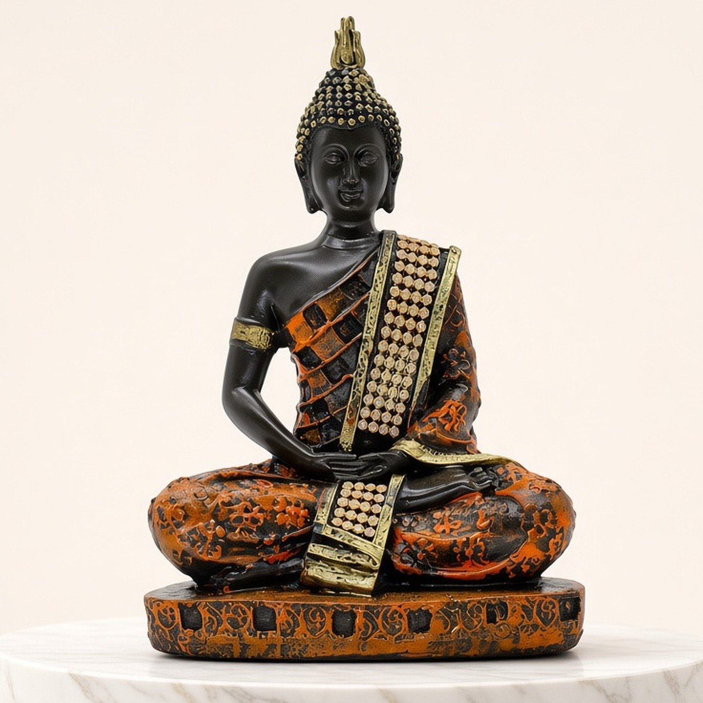 Samadhi Buddha — Black & Orange