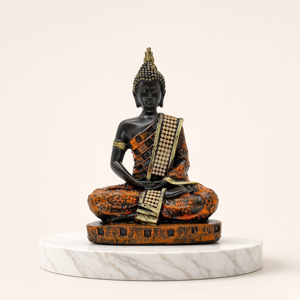Samadhi Buddha — Black & Orange