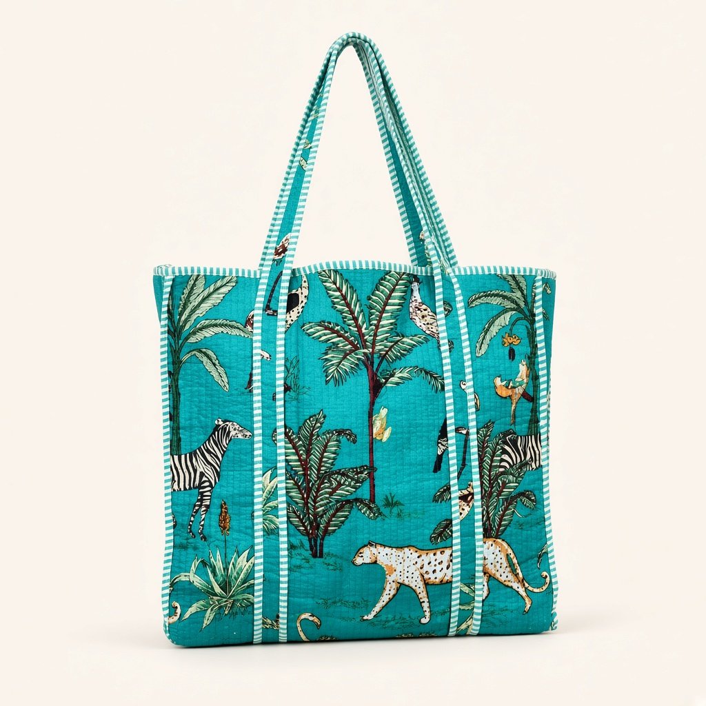 Teal Palm Grove Tote
