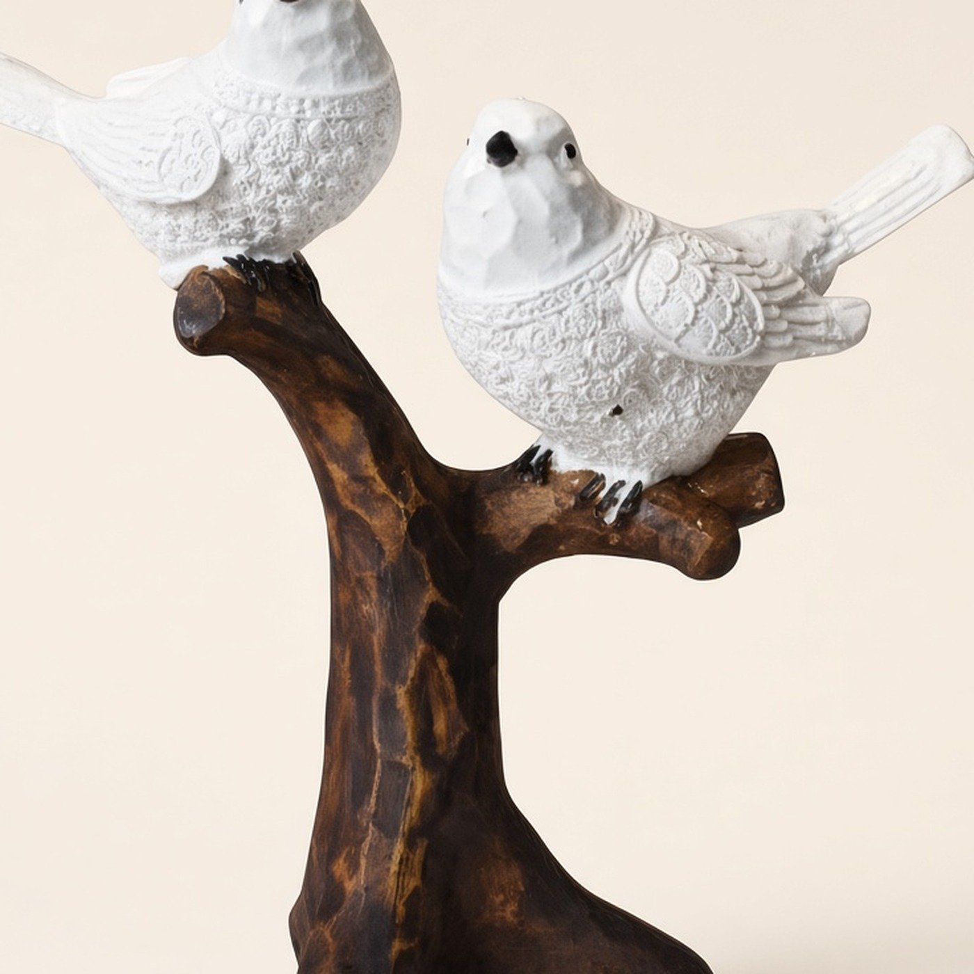 Rustic White Bird Pair