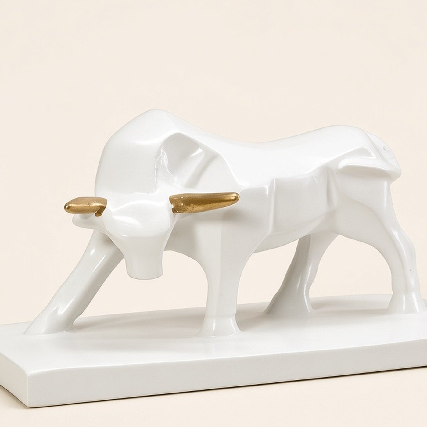 White Bull with Golden Accents