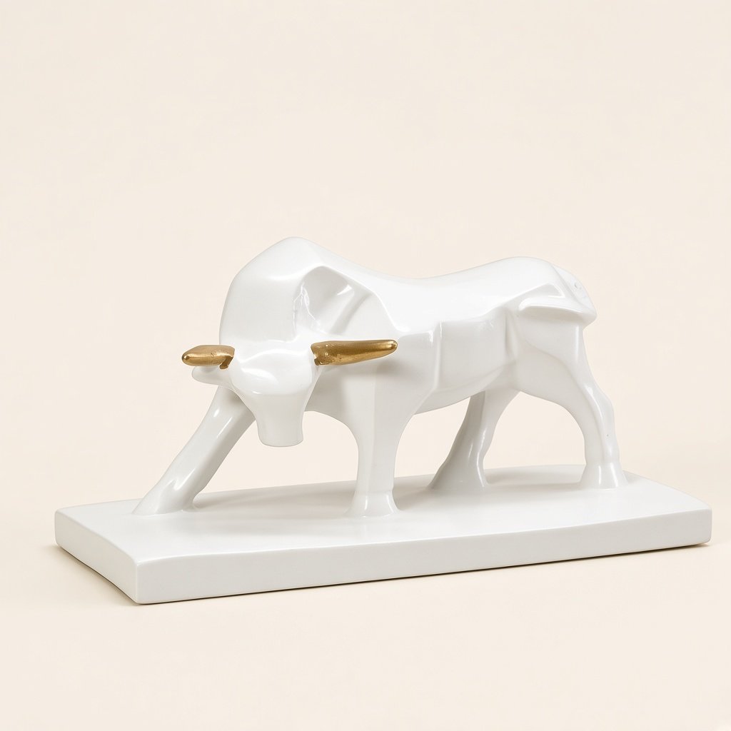 White Bull with Golden Accents