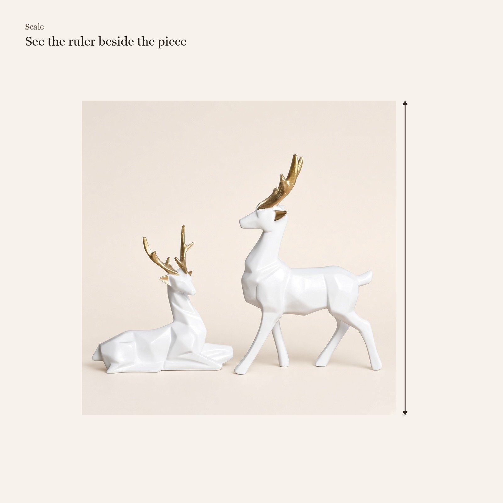 White Deer Set with Gold Antlers
