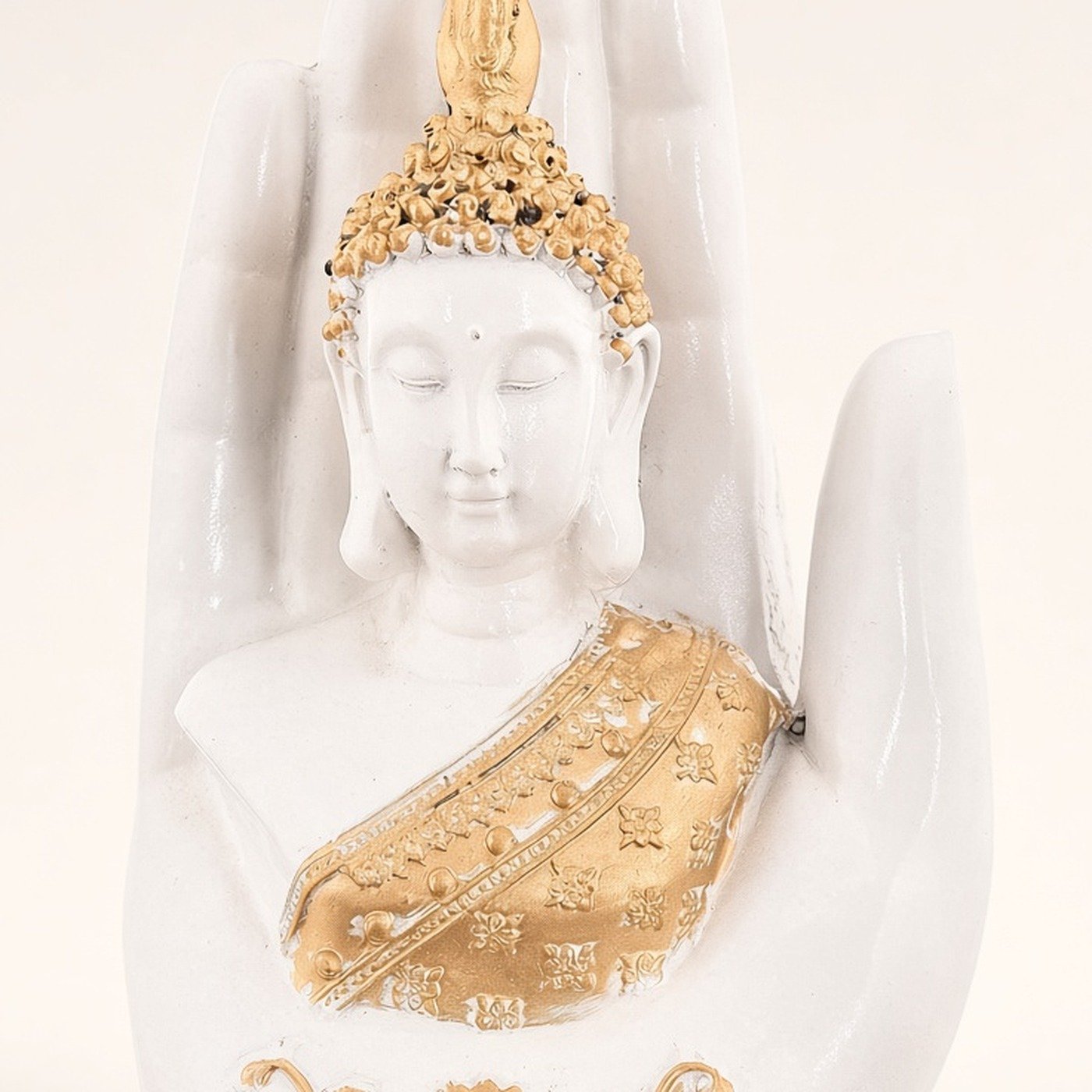 White Buddha on Palm
