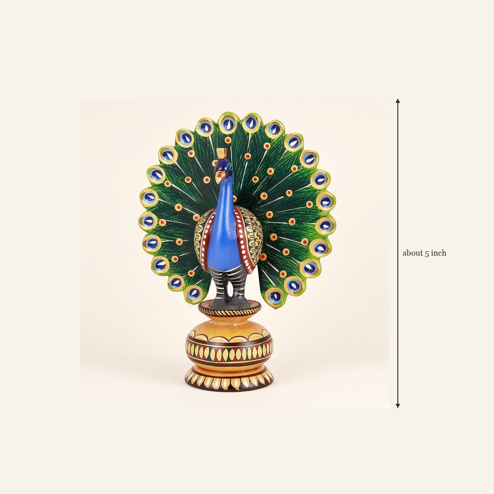 Wooden dancing peacock