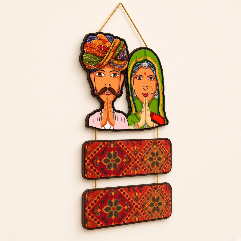 Wooden wall hanging, set of 3