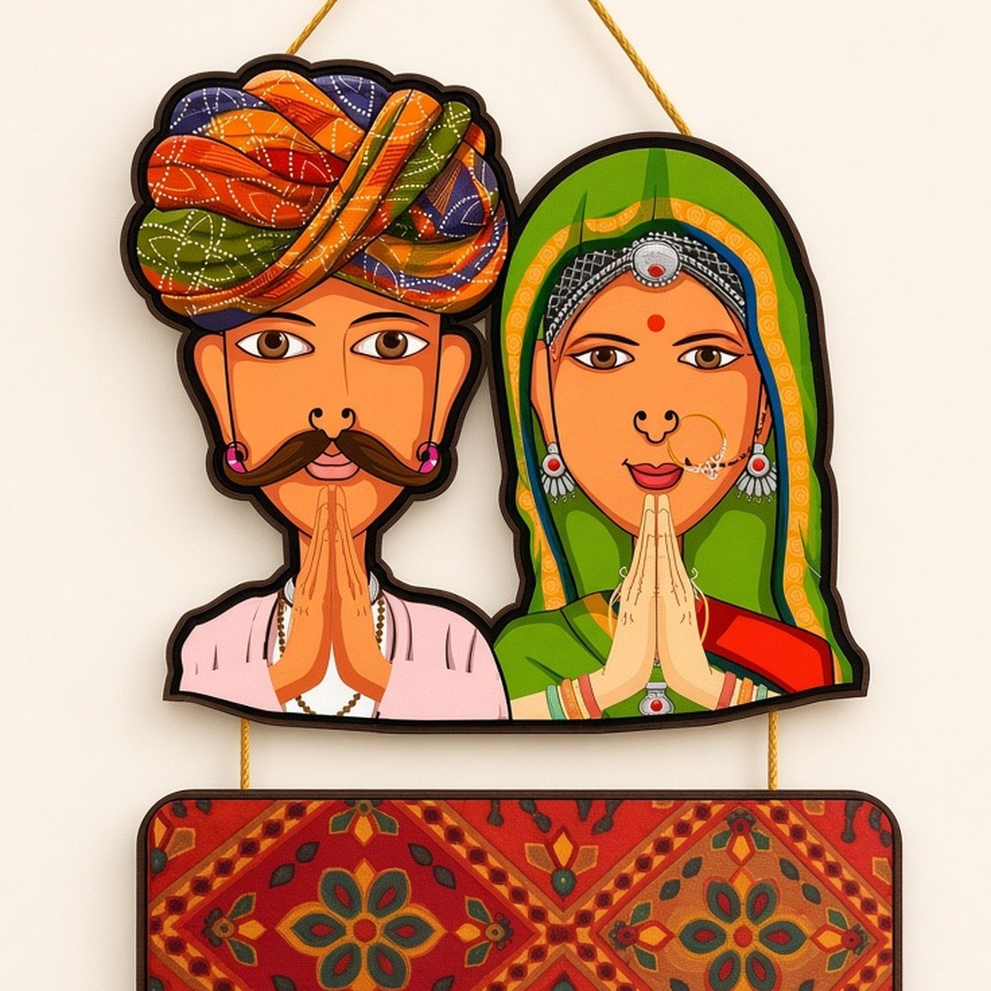 Wooden wall hanging, set of 3