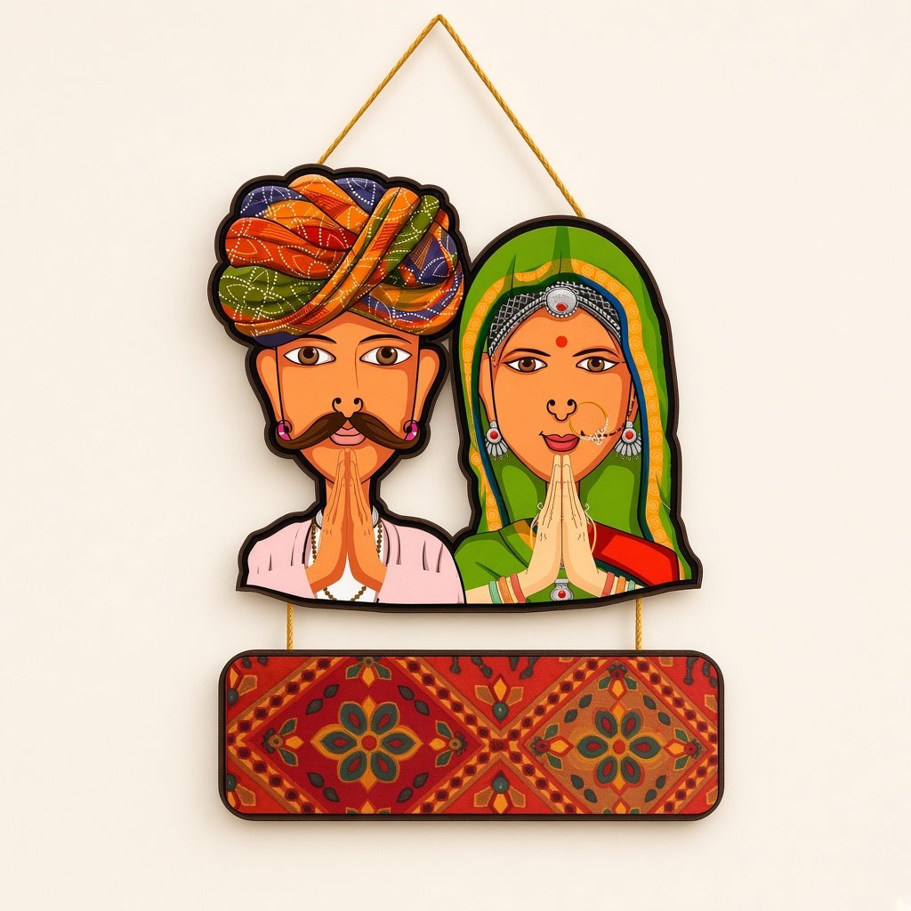 Wooden wall hanging, set of 3
